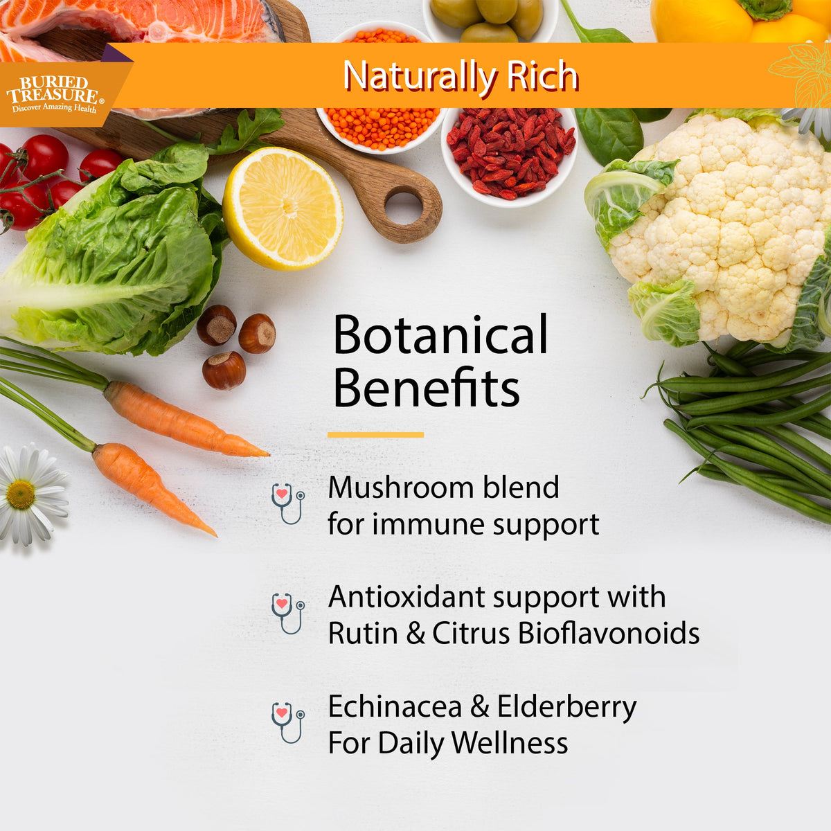 Buried Treasure Liquid Nutrients®  Adult Daily Immune Wellness – Liquid Supplement with Vitamin C and Antioxidants